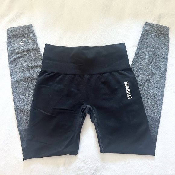 Gymshark Adapt Ombre Seamless Leggings - Black/Black Marl, Sz XS - Picture 2 of 5